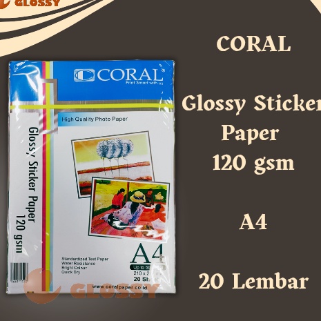 

New Product Kertas CORAL Glossy Sticker Photo Paper 12 gsm