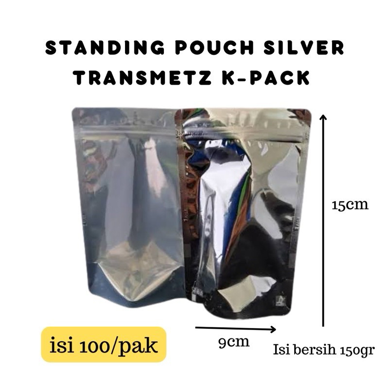 K Pack Plastik Kemasan Transmetz Pouch K-Pack Zipper 9x15cm / 150gram