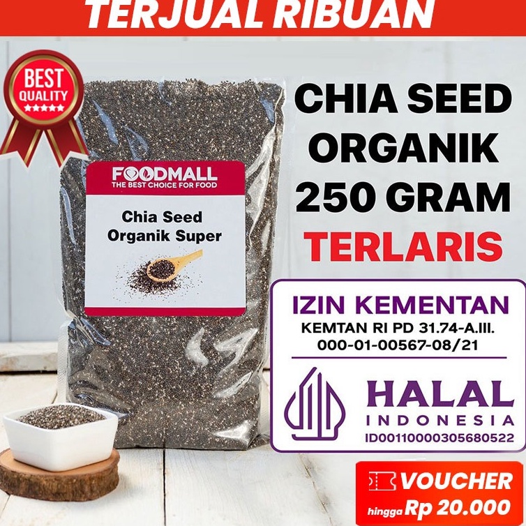 

Fresh Organic Chia Seed 25 GRAM Organik HALAL