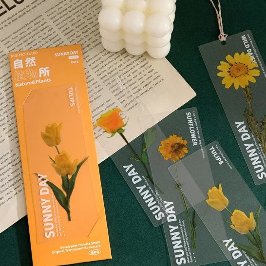 

Baru Asli Pembatas Buku Bookmark Aesthetic Bahan PET Flower Collection Edition