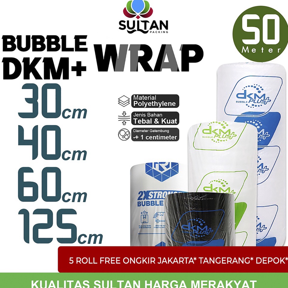 

Kejar Kejutan BubbleWrap DKM PLUS 5cm Plastik Bubble Wrap PREMIUM EKONOMIS TERMURAH ROLL