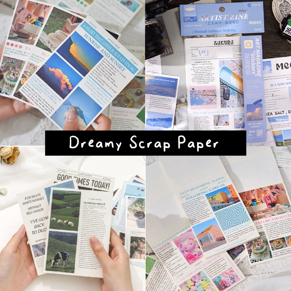 

Kejutan Terbesar Nokai Space 15 Lembar Kertas Aesthetic Bahan Scrapbook BUJO Dreamy Scrap Paper Kertas Deco Deco Paper Gaya Vintage Retro Modern Scrapbook DIY
