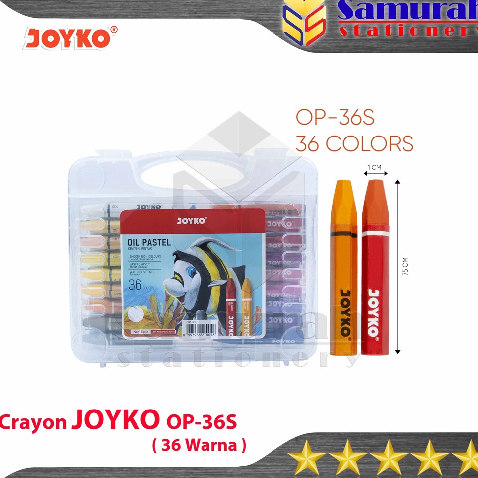 

Baru Aman Crayon Joyko OP36s Krayon Minyak isi 36 Warna Oil Pastel OP 36S For Drawing Water Resistant Non Toxic
