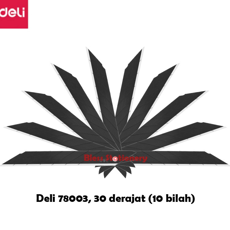 

Paket Terbaru Deli isi cutter 3 derajat HITAM isi ulang cuter runcing HITAM BLACK 3 Degree Cutter Blade Refill