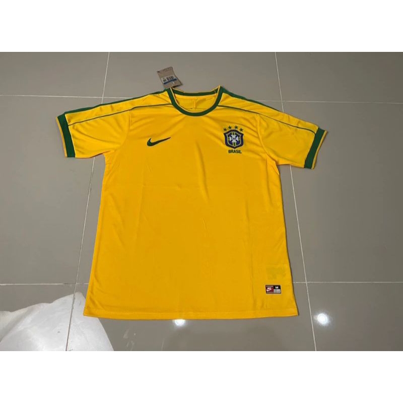 JERSEY PREMIUM BRAZIL HOME 1998 JERSEY SEPAK BOLA