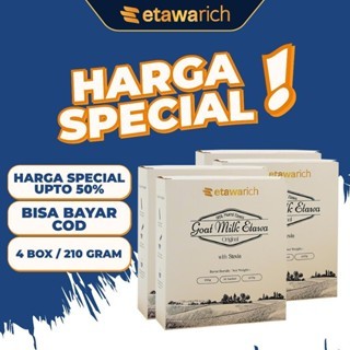 

4 Box Susu Etawarich 210 Gram Bubuk Kambing Etawa Dairy Milk Food Sugar - Susu Kambing Bubuk Murni 100% dapat mengatasi berbagai macam penyakit seperti Asam Urat, Nyeri Sendi, Radang, reumatik | Meningkatkan kesehatan Tubuh | Mencegah Osteoporosis