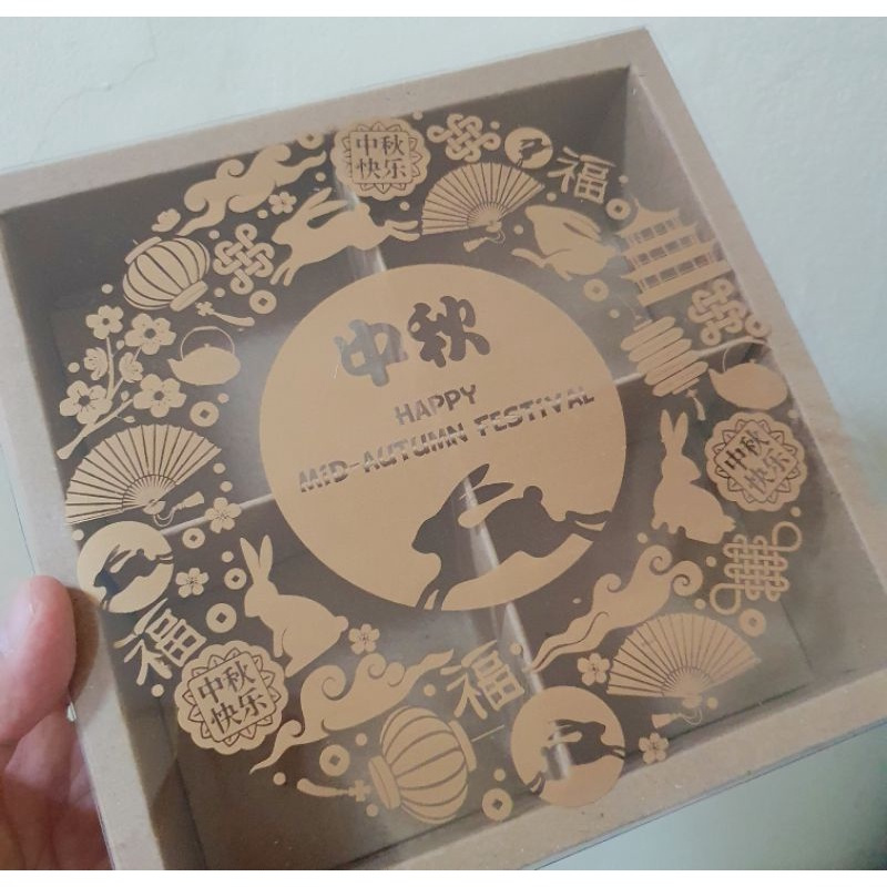 

( 5 PCS ) kardus mooncake sekat 4 dus mika mooncake 100 gram isi 4 box mika kuebulan kotak mooncake hampers festival mid autumn