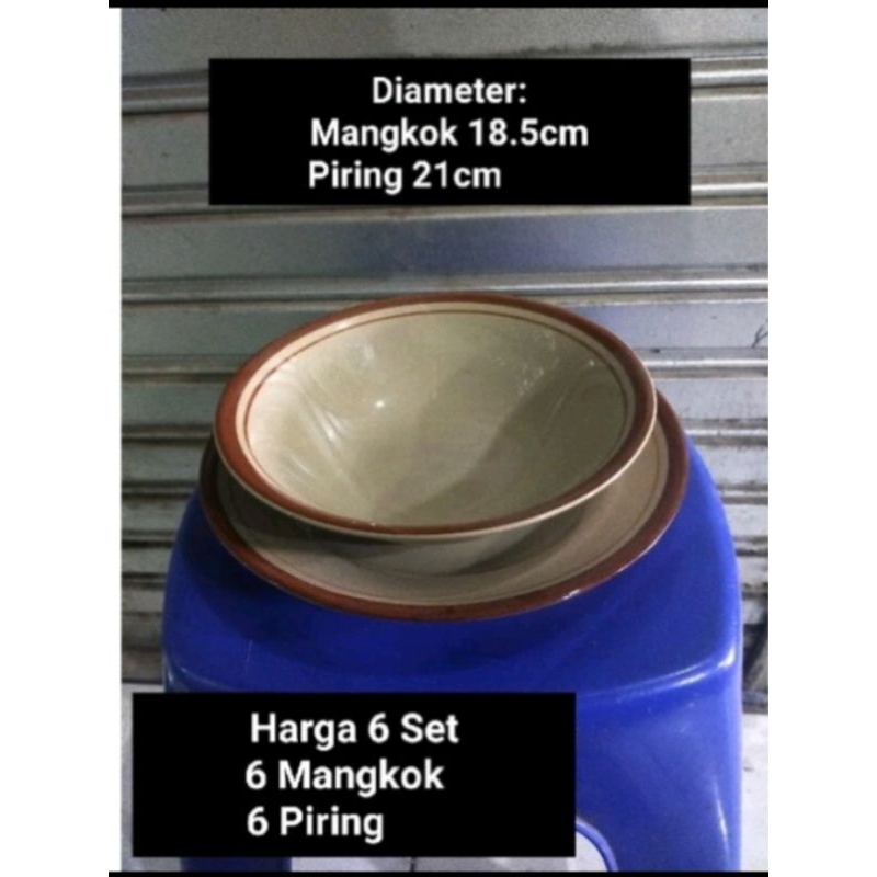 PIRING MAKAN KERAMIK MANGKOK KERAMIK (SATU SET)LUCKY