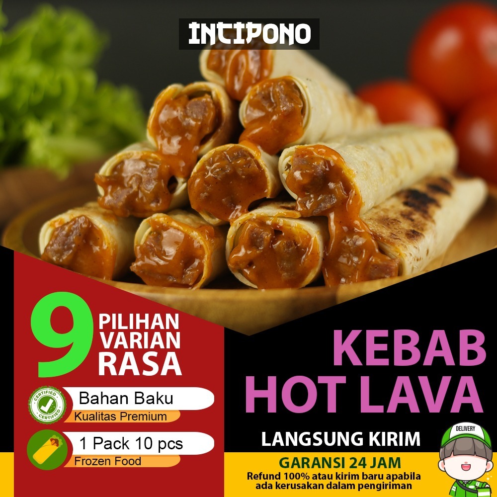 

Incipono Kebab Hot Lava Mini Frozen 1 Pack Isi 10 Pcs Kebab Daging Frozen Food Halal Premium