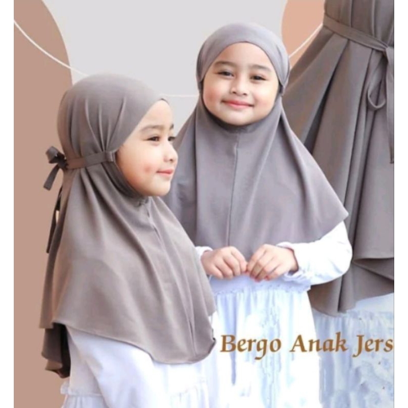 hijab anak instan jersey tali/kerudung instan anak tali