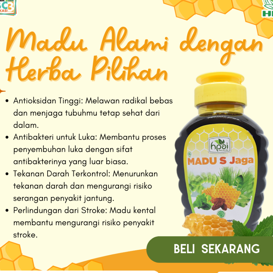 

Madu S Jaga - Madu murni dengan campuran herbal pilihan