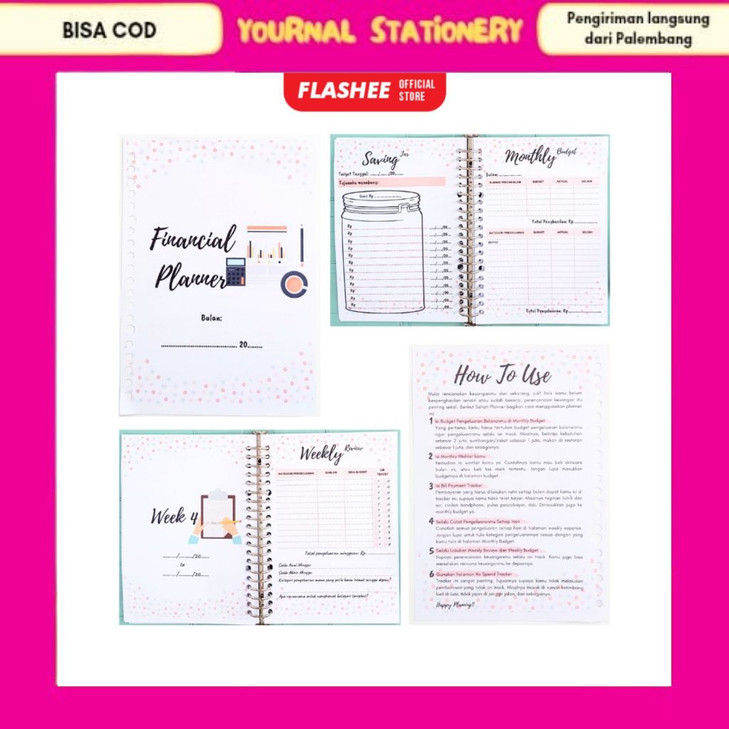 

Flashee Loose Leaf Rencana Keuangan A5 B5 Isi Binder Keuangan A5 B5 Financial Planner A5 B5