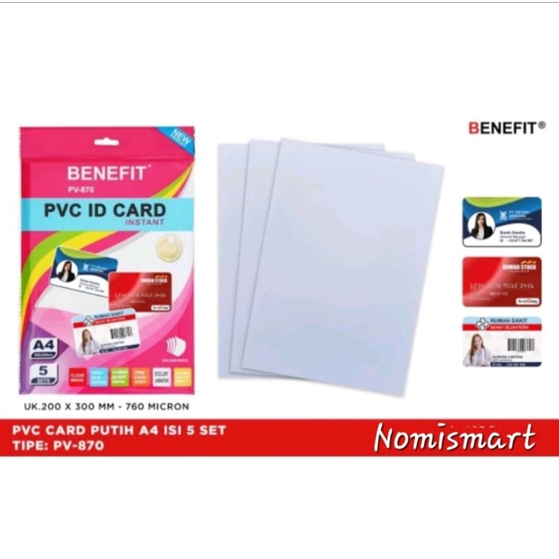 

PVC ID Card Instan 0.76mm Inkjet A4 Premium