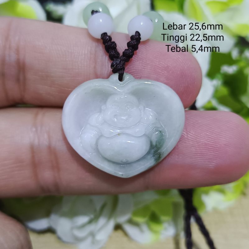 Giok Buddha Maitreya Love Jade Asli Sertifikat Type A