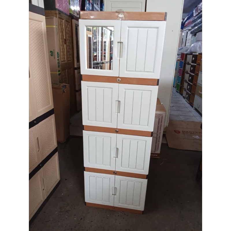 lemari / kabinet plastik SINCANA mini 4 susun pakai kunci cantik & elegant