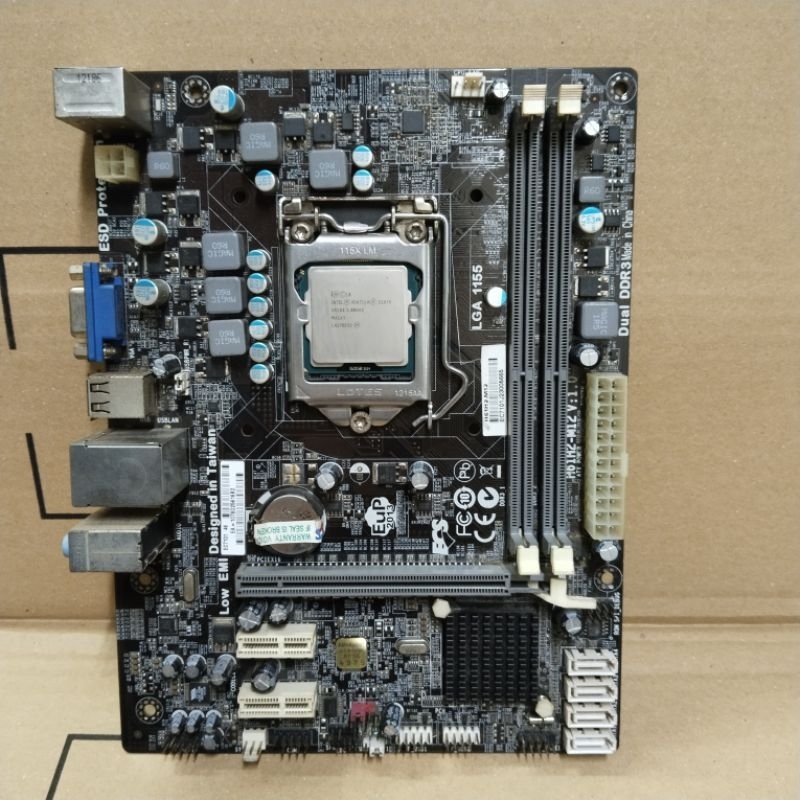 Motherboard ECS H61H2-M12 LGA 1155 DDR3 + Prosesor G2030