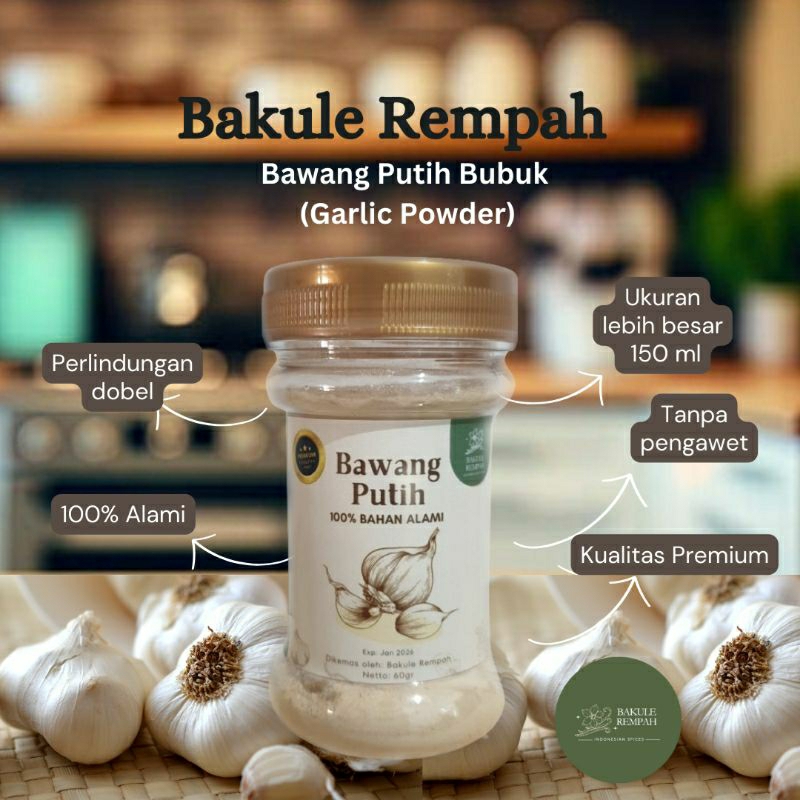 

BAWANG PUTIH BUBUK Bumbu Dapur Bubuk Bumbu Masak Halal Alami Tanpa MSG