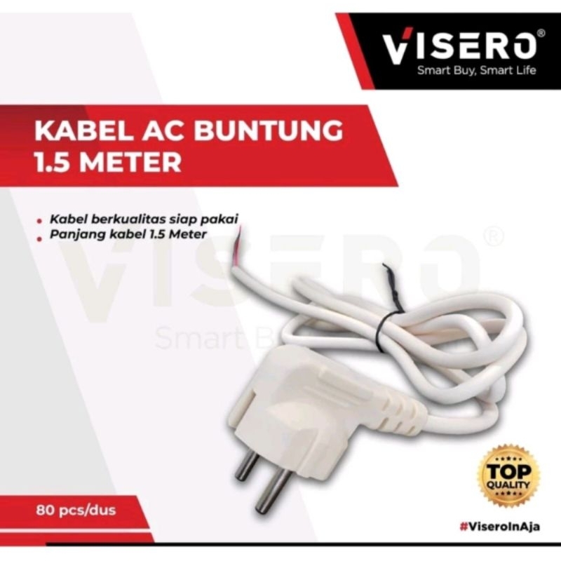 Kabel Power AC Buntung isi 2 Serabut 1,5 Meter