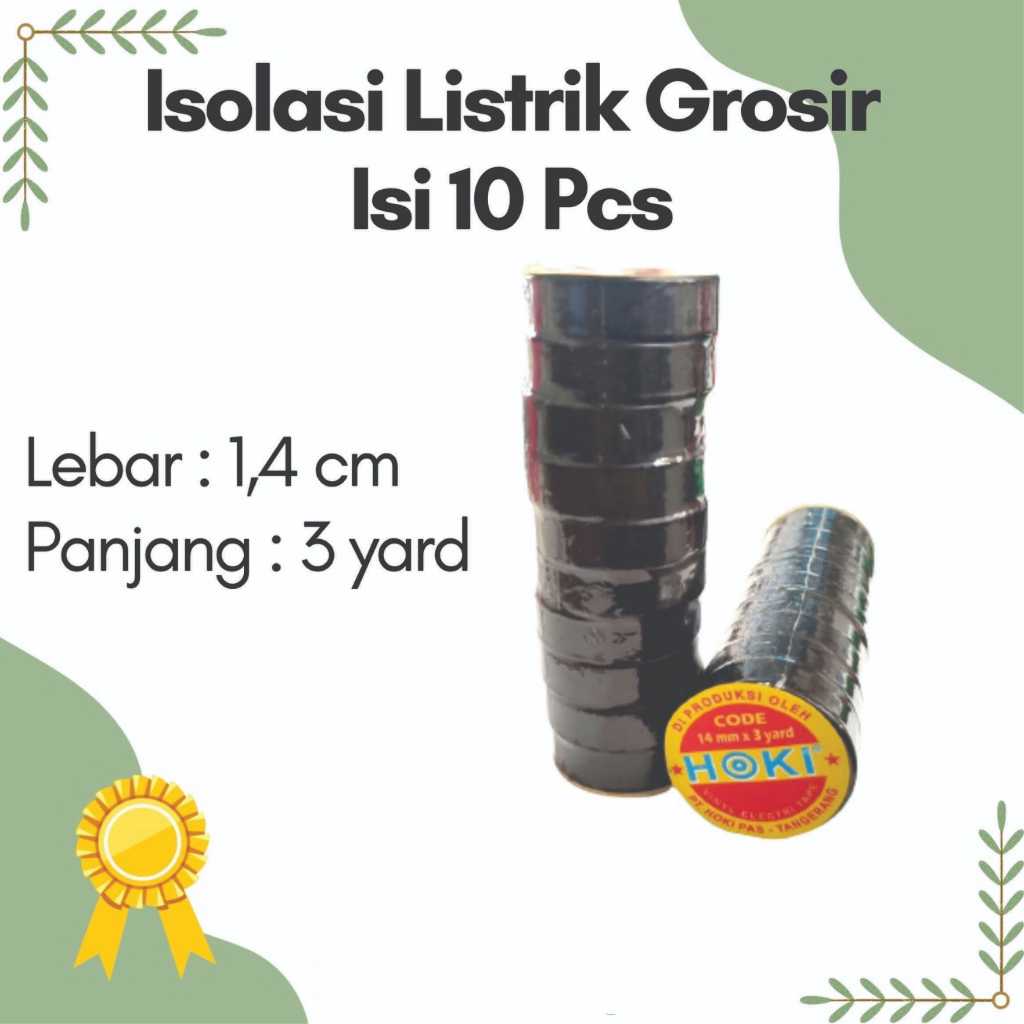 Isolasi Listrik Kabel Grosir 1 Slop (10ROLL) rekat harga murah