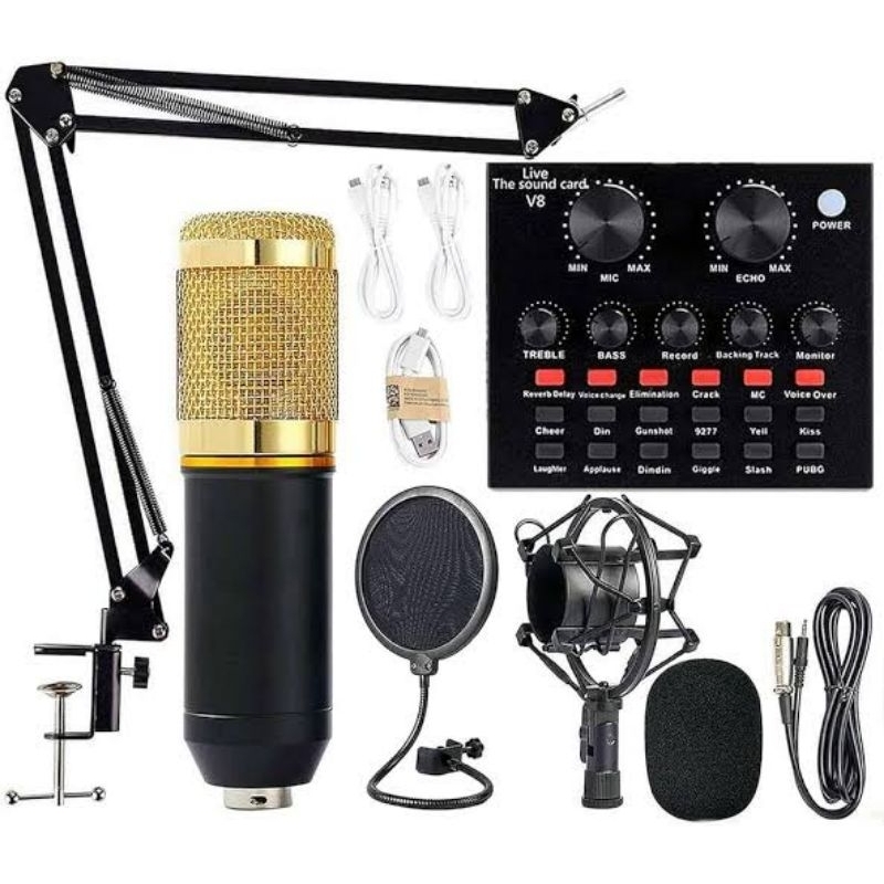 MIC BM800+SOUNDCARD V8 TAFF STUDIO (1set)