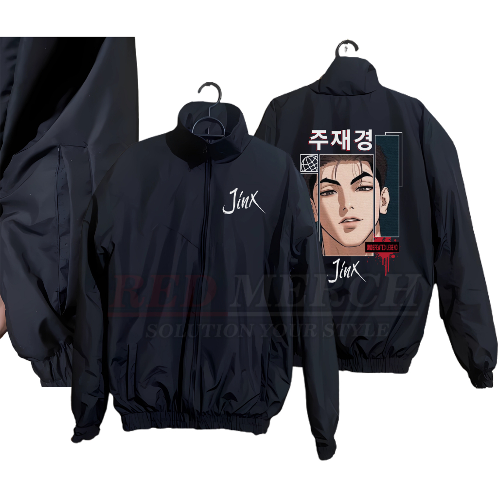 jaket parasut retro track suit vintage Joo Jaekyung - outfit manhwa jinx - jaket vintage windbreaker