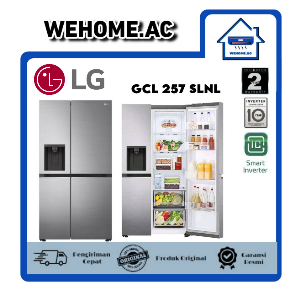 Kulkas LG Set By Side 2 Pintu GCL 257SLNL Kulkas 2 Pintu Lemari LG Kulkas Side By Side