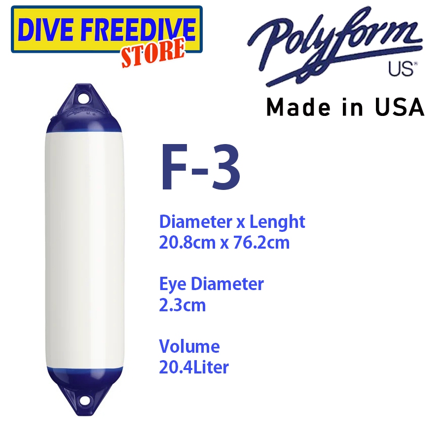 Polyform US Buoy F3 Fender Pelampung Pelabuhan Dapra Guling Perahu Kapal Yacht Peredam Benturan