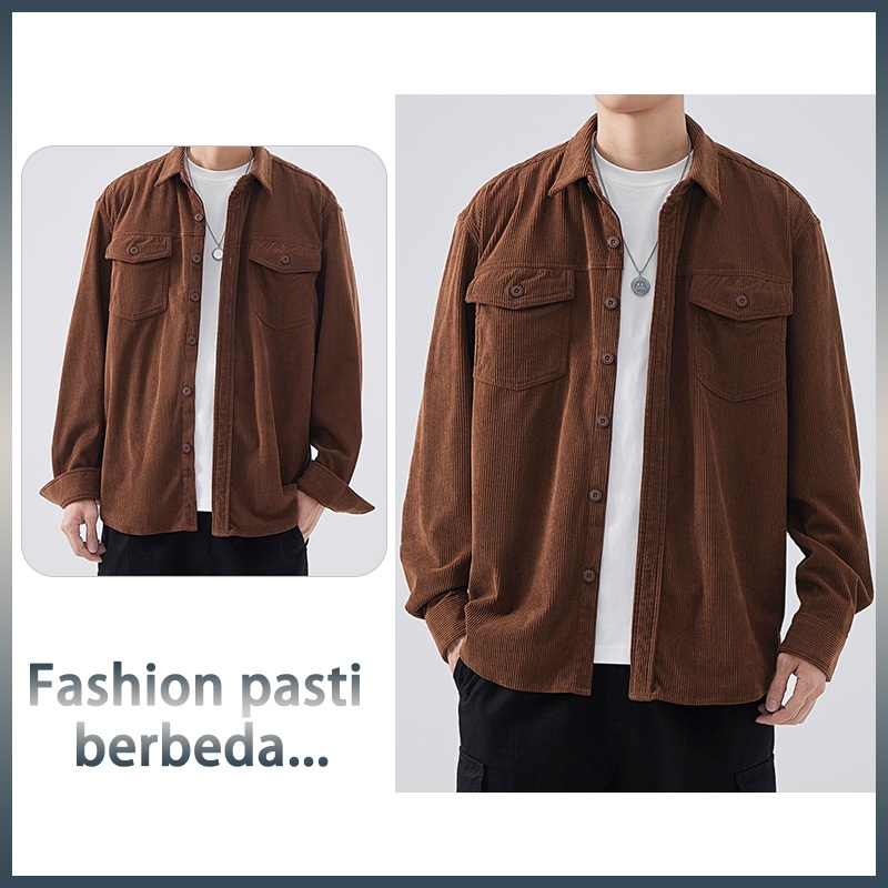 kemeja corduroy pria kemeja corduroy pria lengan panjang kemeja lengan panjang gamis santai kekinian