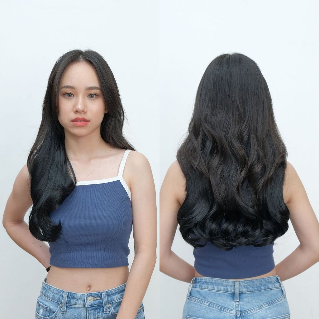 SL NATURAL WAVE 50 Hairclip rambut ikal / gelombang panjang 50 cm - Sambungan Rambut Instan &