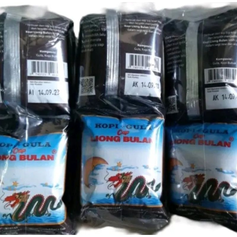 

3pak (6 renceng ) kopi Liong bulan kopi+gula 25gram kopi hitam kopi legen khas Bogor 60 pcs