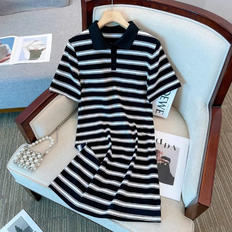 Dress garis hitam putih/stripe rok