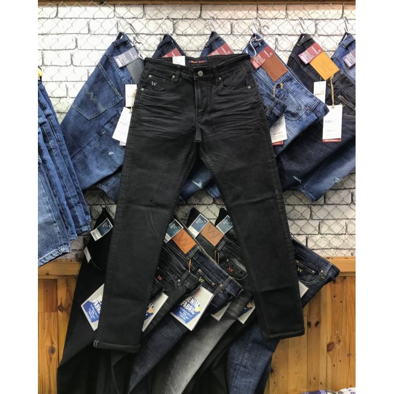 Celana jeans pria import werco superior denim black grey
