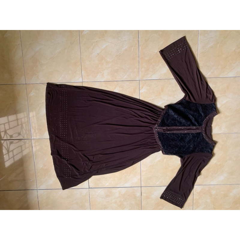 Preloved Gamis Coklat/gamis coklat brukat