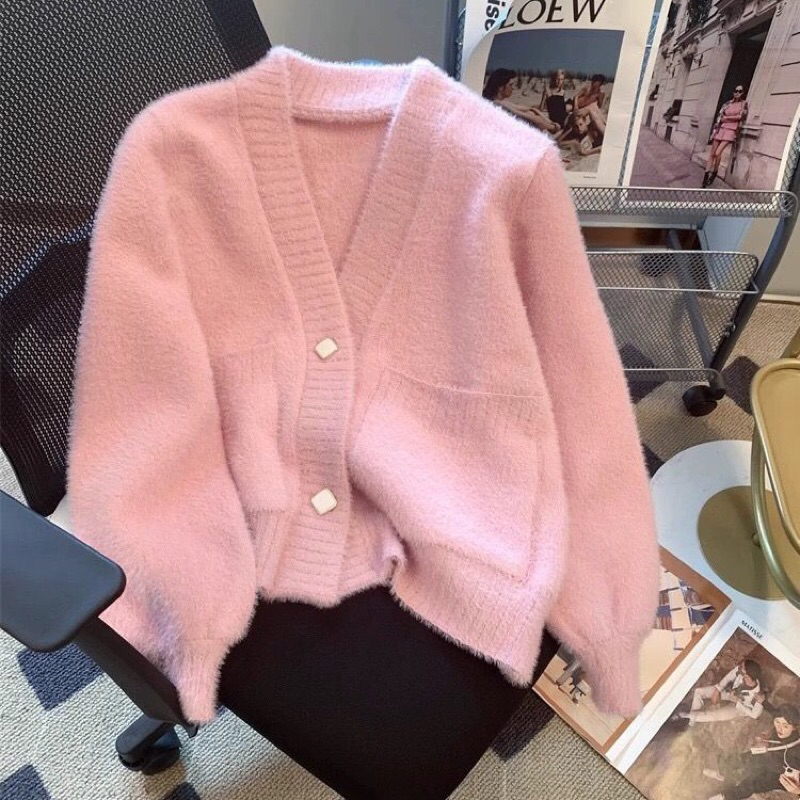 SALEE FLUFFY FUR CARDIGAN - SWEATER BULU By So You BKK | Sweater wanita import BKK Bangkok