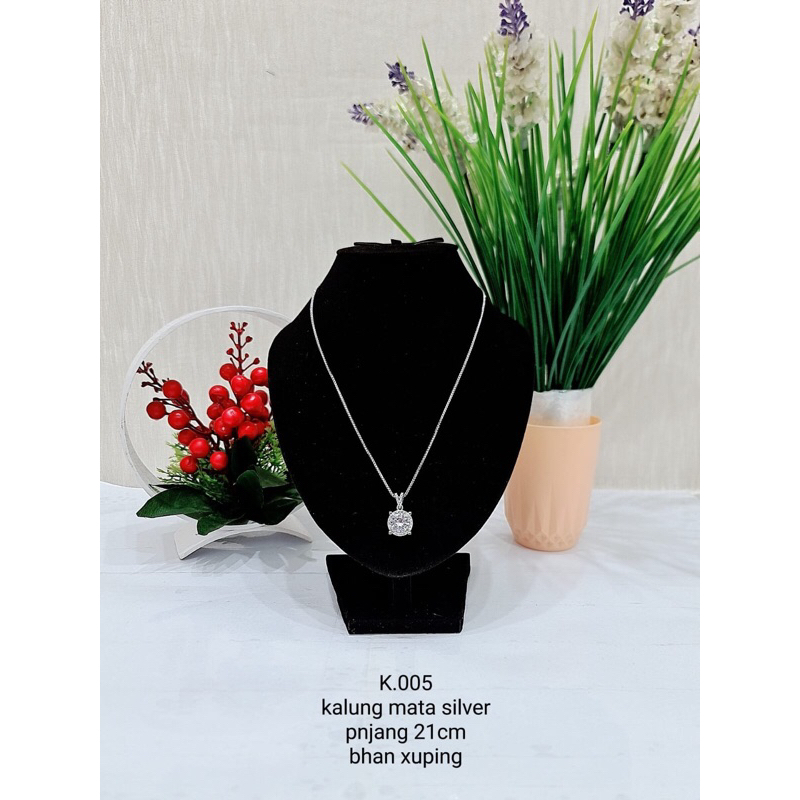 SS 005 KALUNG MATA DIAMOND SILVER BAHAN XUPING ANTI KARAT