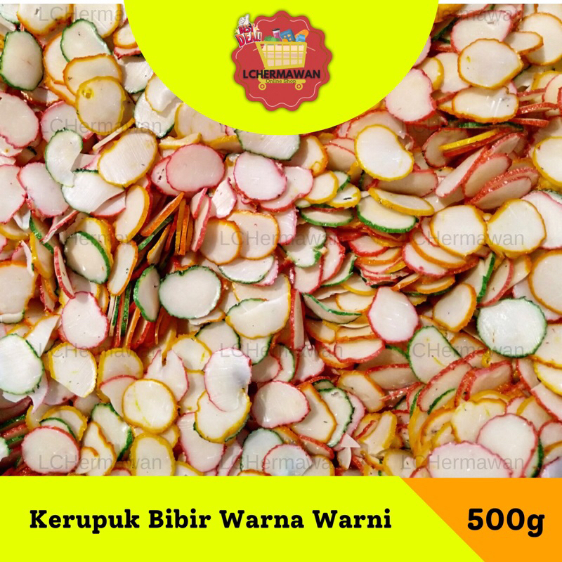 

kerupuk bawang bibir warna warni mentah seblak bisa goreng renyah murah