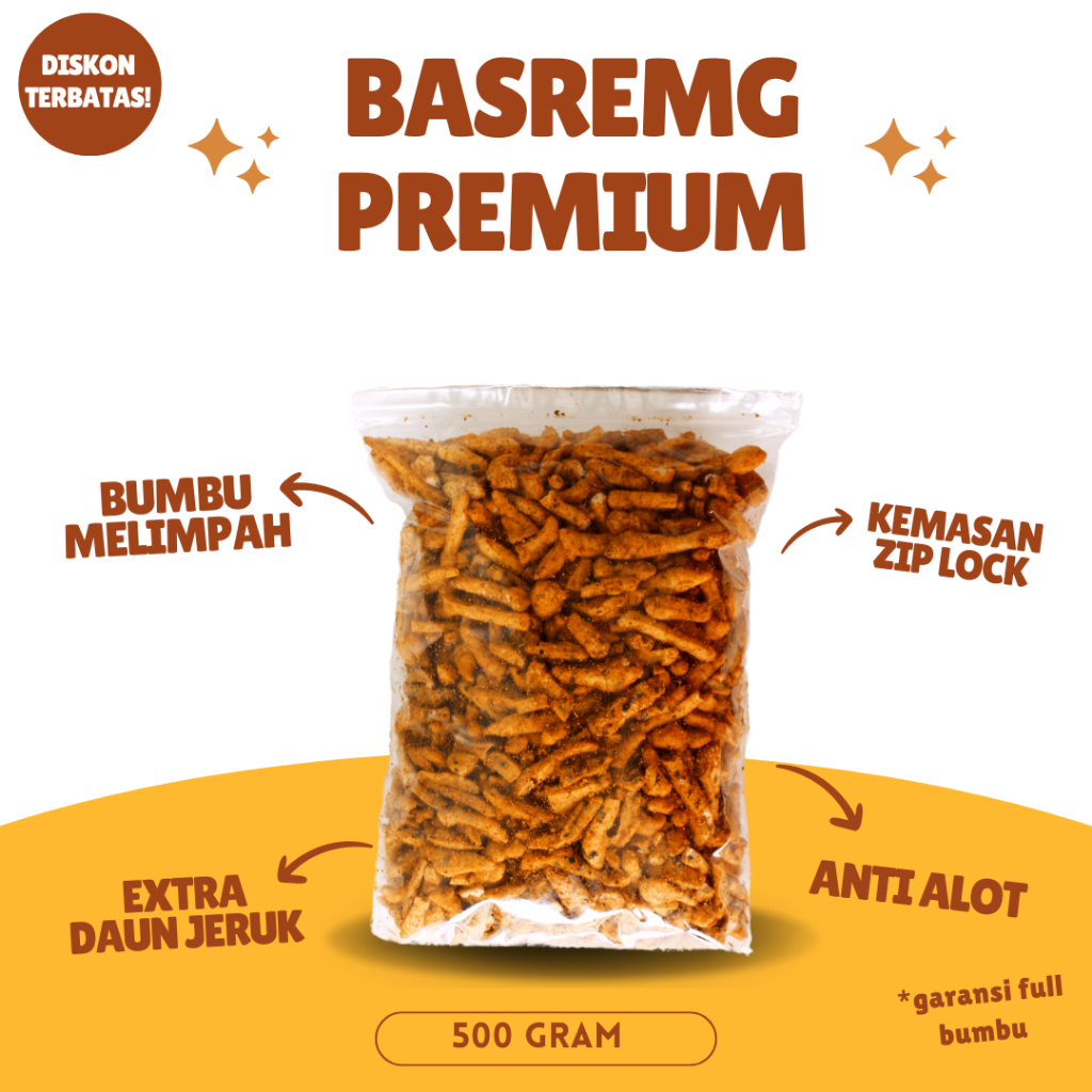 

BASRENG DAUN JERUK 500 GRAM BUMBU MELIMPAH