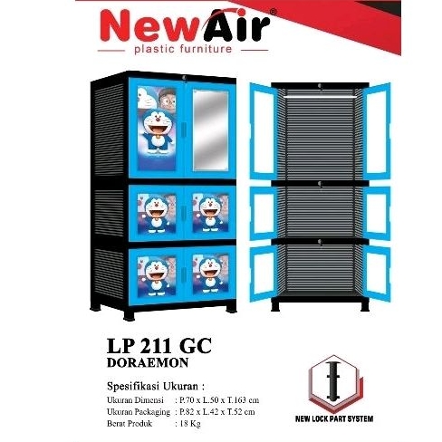 Lemari NewAir LP 211 GC DORAEMON