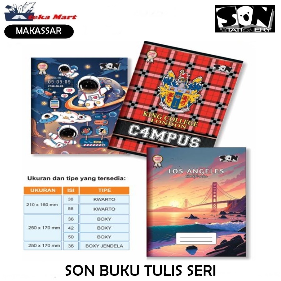

[PAK/10BK] SON BUKU TULIS BOXY 36 42 50 BUKU PANJANG