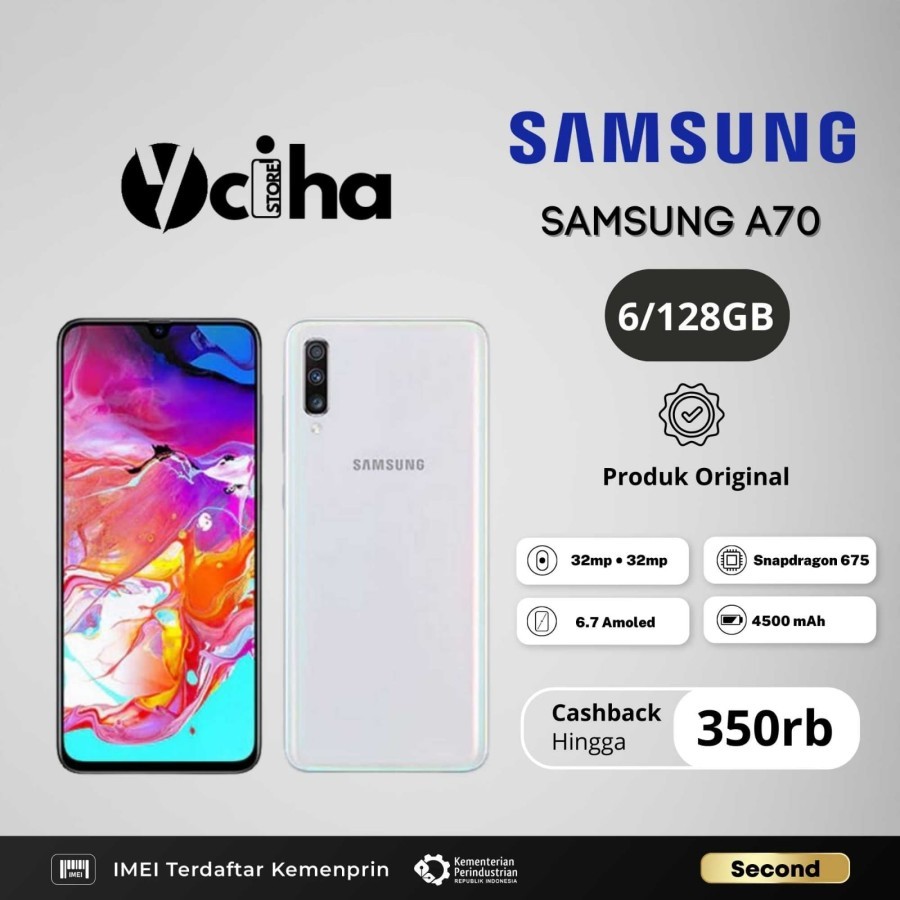 Samsung a70 6/128 second resmi sein