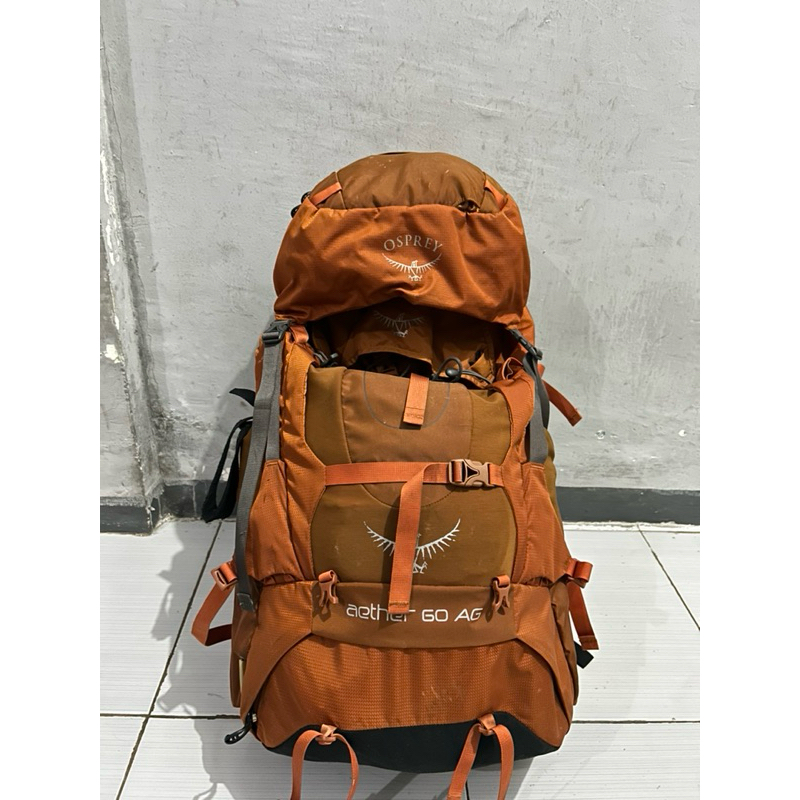 Osprey Aether 60 AG warna Cannibar/Orange bata Original