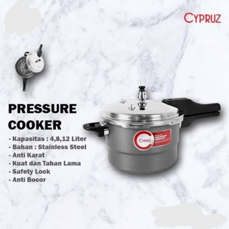 Cypruz PC-0412 Panci Presto 12 Liter Anti Lengket dan Anti Gores