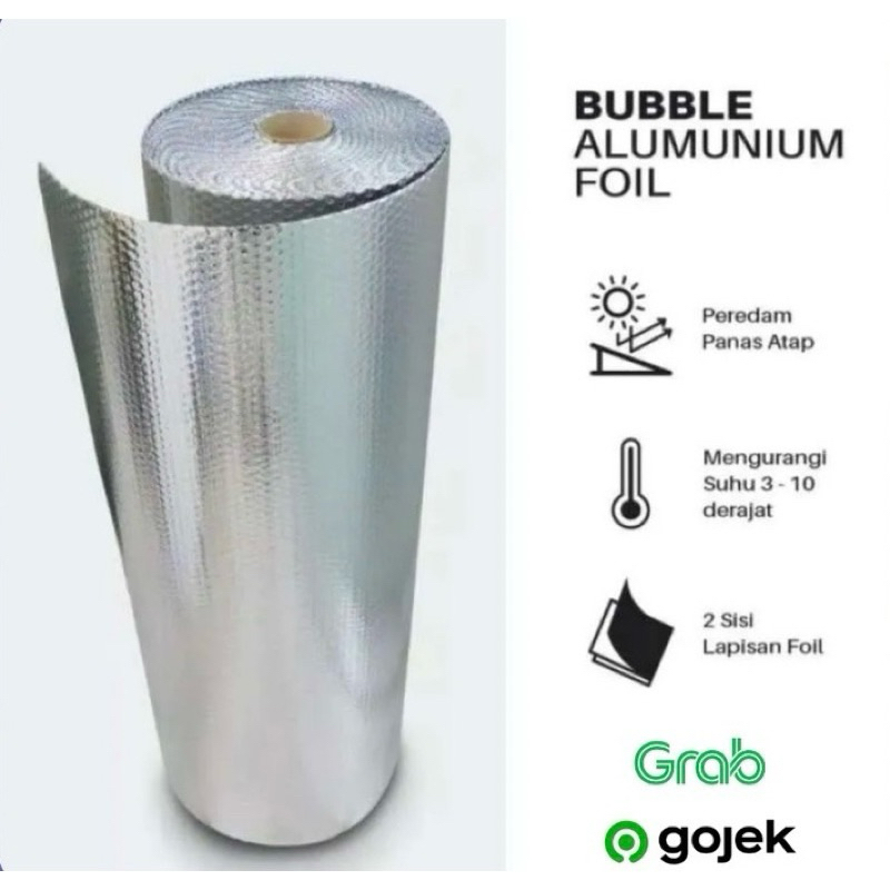 Bubble Aluminium Foil Wrap Roll 4mm 120cm x 1 Meter SAMPAI SETERUSNYA | Peredam Panas Insulasi Atap | Bubble Wrap | Bubble Foil | Peredam Panas Rumah | Peredam Panas Gudang | Peredam Panas Ruangan