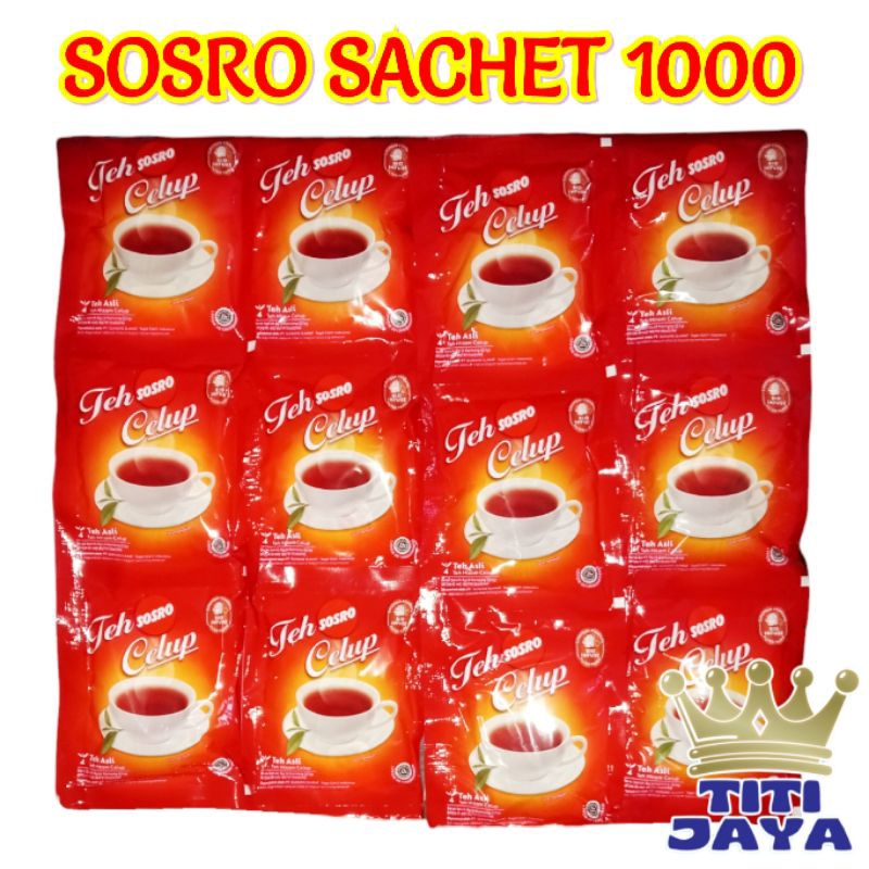 

TEH CELUP SOSRO SACHET 1000 RENCENG ISI 10 ES TEH SOLO HITAM