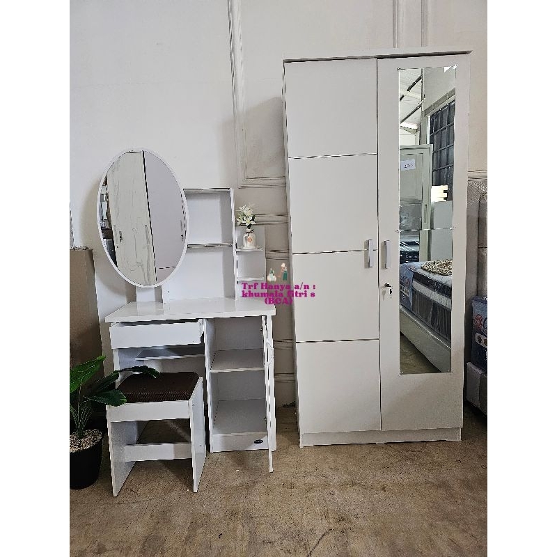 MEGAJAYA FURNITURE || lemari set 2pt  + meja rias sliding