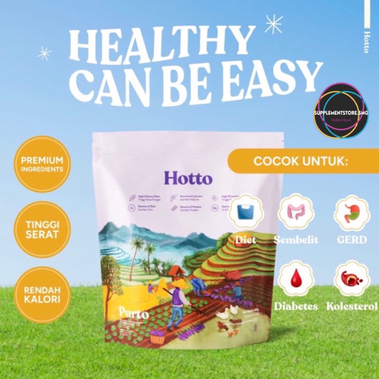 

Lariz Bisa Gosend HOTTO PURTO 1 POUCH 16 SACHET Superfood Ubi Ungu Multigrains BPOM HALAL