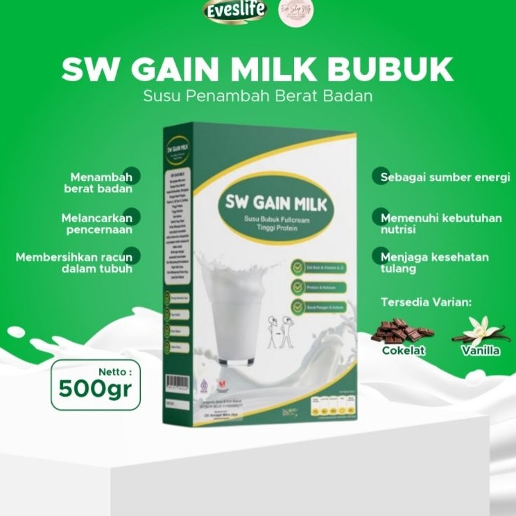 

More Info Here 5gr SW GAIN MILK SUSU PENGGEMUK DAN PENAMBAH BERAT BADAN BPOM