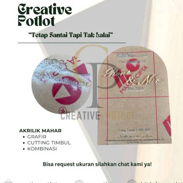 [PRE ORDER] MAHAR AKRILIK / ACRYLIC (GRAFIR|CUTTING HURUF TIMBUL)