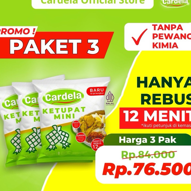 

Super Oke PROMO CARDELA Ketupat Mini 3 pak