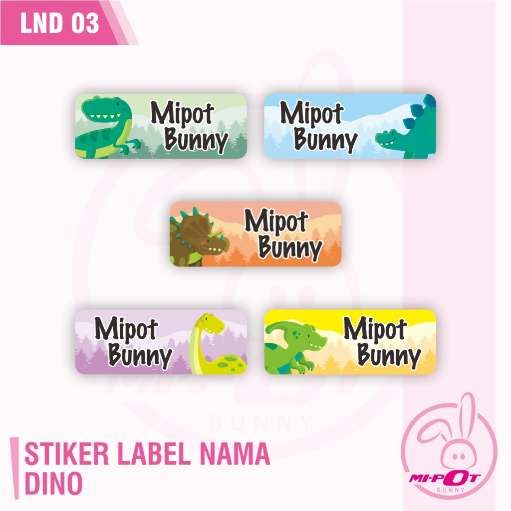 

STIKER LABEL NAMA - DINO 03